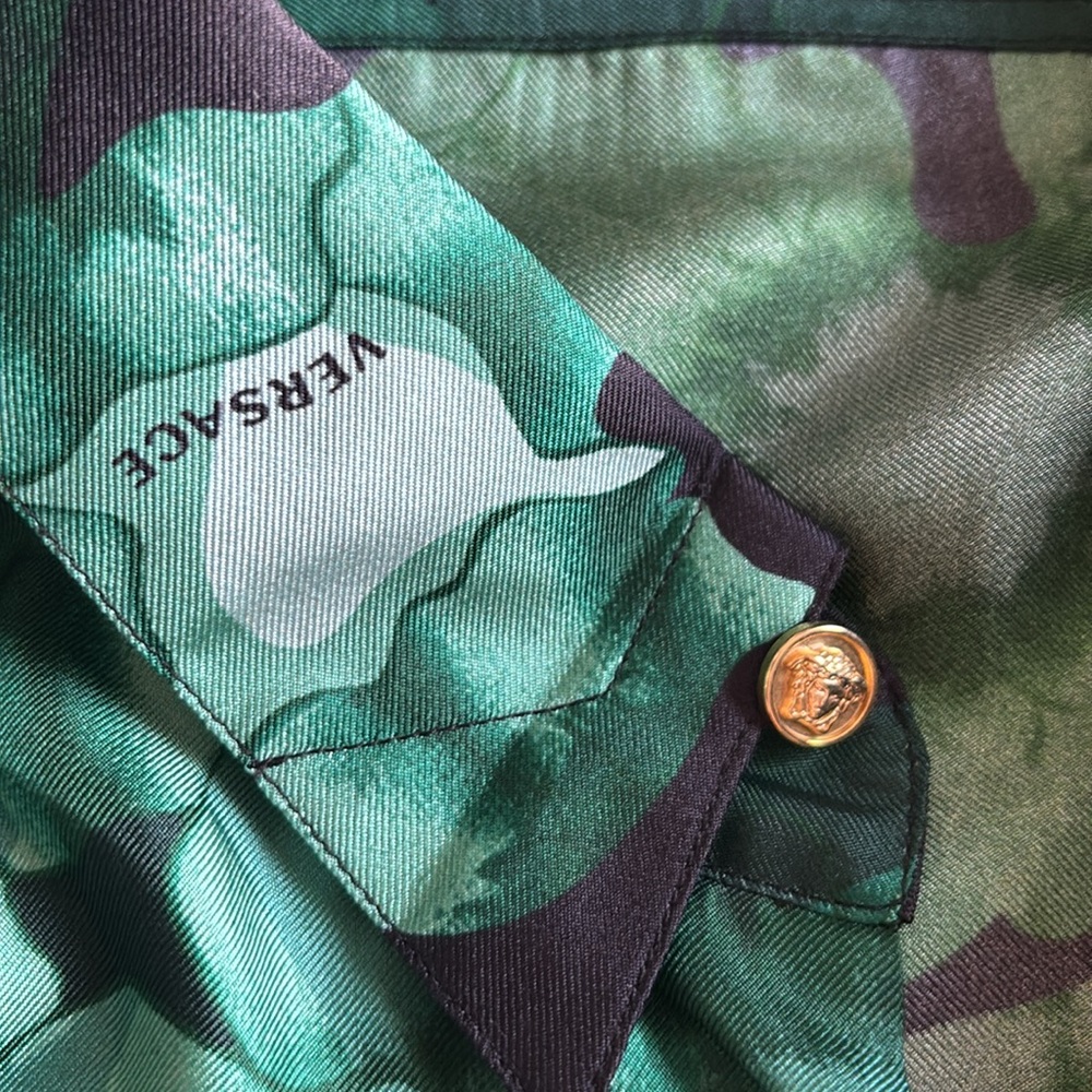 Versace Green and Black Patterned Shirt - Picture 4 of 11